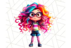 Cute Girl Clipart PNG, Playful Character Illustration Product Image 3