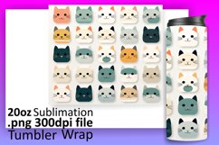 Playful Feline Tumbler Designs: Sublimation Joy Product Image 1