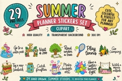 Summer Bucket List PNG Bundle | Summer Stickers Clipart Product Image 1