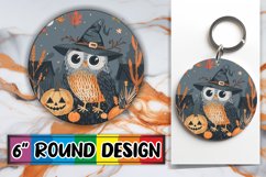 Halloween Boho Animal Round Design Autumn Keychain Product Image 1