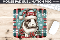 Watercolor Bunny Mouse Pad Sublimation - Christmas PNG Product Image 1