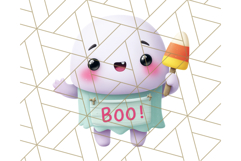 Kawaii Halloween Clipart Cute Kids and Candy Elements Png Product Image 3