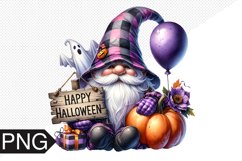 Halloween Gnome Sublimation, Gnome Clipart PNG Product Image 1