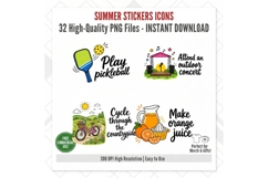 Summer Stickers Icons Clipart PNG, 32 Summer Activity Product Image 7