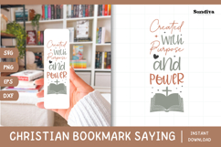 Christian Bookmark Saying SVG | Created With Purpose Product Image 1
