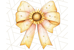 Watercolor Summer Bow Clipart PNG, Coquette Bright Bow Png Product Image 3