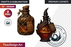 Halloween Hag&#039;s Potions PNG Clipart spooky gothic bottle Product Image 1