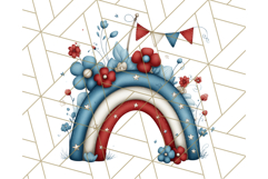 Patriotic Scandinavian Rainbow Clipart PNG, 4th Of July Png Product Image 3