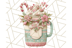 Pastel Christmas Clipart, Mint and Blush Holiday PNG Product Image 3