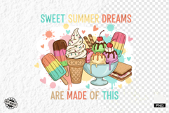 Watercolor Summer Ice Creams Clipart Product Image 1