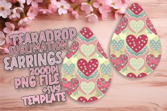 Unique Teardrop Earrings Template for Printing , Heart Product Image 1