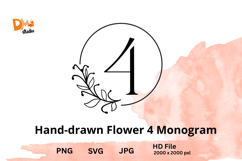 Hand-drawn Flower Monogram Product Image 1