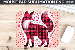 Watercolor Foxes Mouse Pad Sublimation - Valentines PNG Product Image 1