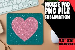 Lovers' Glitter 3D Heart Sublimation Mouse Pad Design Product Image 1