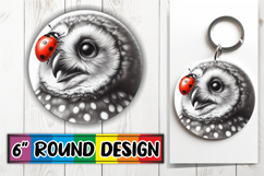 Bright Circle Keychain Design PNG, Cute Animals Product Image 1