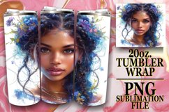 Sublimated 20oz Watercolor Portrait Tumbler Wrap Product Image 1