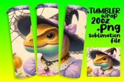 Unique 20oz Sublimation Design , Halloween Dino Product Image 1