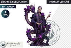 Fantasy Dragon wizard clipart, sorcerer, spellcaster, mage Product Image 1