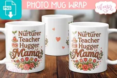 Mama Mug Wrap sublimation PNG, Mother's day mug Product Image 3
