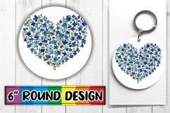 Floral Heart Round Design for Sublimation 11oz 15oz PNG Product Image 1