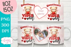 Cute Valentines Photo Mug Wrap template PNG for Sublimation Product Image 1