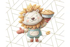 Cozy Safari Baking Animals PNG, Cute Jungle Kitchen Art Product Image 3