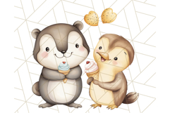 Spring Animal Ice Cream Clipart, Cute Pastel Animal PNG Product Image 3