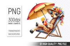 Summer Animals Clipart PNG Bundle, Watercolor Animals PNG Product Image 4