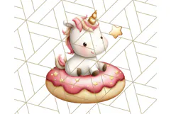 Cute Dessert Unicorn PNG Clipart with Cupcakes & Candies Product Image 3