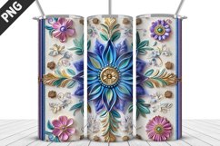 Flowers Tumbler Wrap | Sublimation Design | Tumbler PNG Product Image 1