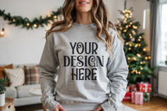 Ash Gildan 18500 Sweatshirt Mockup, Unisex mockups Product Image 1