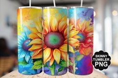 Rainbow Sunflower Tumbler - Sublimation Tumbler Design Product Image 1