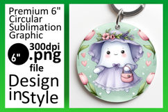 Cute Circle Design Sublimation PNG , Cute Ghost Product Image 1