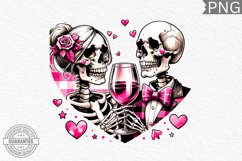 Valentine&#039;s Day Skeleton PNG - Valentine Clipart Sublimation Product Image 1