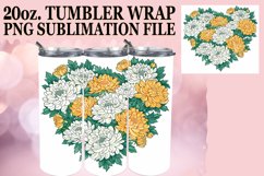 Floral Heart Tumbler Wrap for Sublimation 11oz 15oz Product Image 1