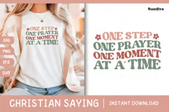 Christian Quote SVG - Faith Saying | One Prayer One Moment Product Image 1