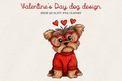 Valentine’s Day Cute Dog Clipart | Love Puppy PNG Product Image 1
