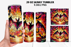 Bats Skinny Tumbler 20oz Wrap Design, Halloween Tumbler PNG Product Image 1