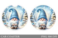 Cute Gnome Car Coaster. Christmas Car Coaster Sublimation Product Image 1