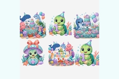 Under The Sea Birthday Clipart PNG, 12 Cute Ocean Animal Product Image 4