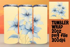 Watercolor Tumbler Sublimation Design 20oz Floral Wrap Product Image 1