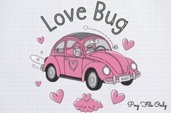 Love bug PNG, Retro Valentine Sublimation PNG Product Image 1