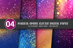 Magical Ombre Glitter Digital Paper Product Image 1