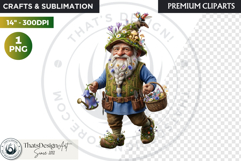 Spring Blossom Gnomes Cliparts Fantasy graphics scrapbooking Product Image 1