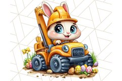 Easter Bunny Construction Clipart, Spring Png Product Image 5