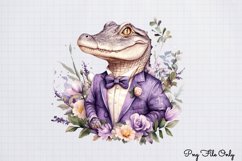 Watercolor Spring Floral Animal Clipart PNG Product Image 1