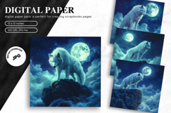 Wolf Wall Art Digital Paper Backgrounds Printable Scrapbook Product Image 1