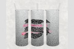 Silver Faux Glitter Leopard 20 oz tumbler sublimation design Product Image 1