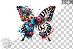 Vibrant Floral Butterfly Sublimation - Clipart PNG Design Product Image 1