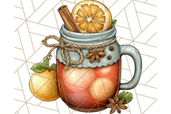 Fall Drink Clipart PNG, Cozy Autumn Cocoa and Latte Art Product Image 3